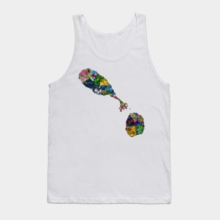 Spirograph Patterned Saint Kitts and Nevis Parish Map Tank Top